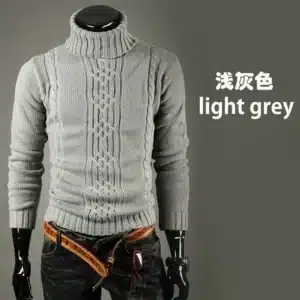 Warm Turtleneck Sweater Men Pull Homme Casual Pullovers Male Outwear Slim Knitted Sweater