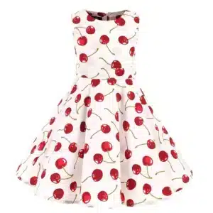 Polka Dot Vintage Kids 1950s Swing Dress Flower Floral Midi Dress Cotton Summer Dress Baby Girl