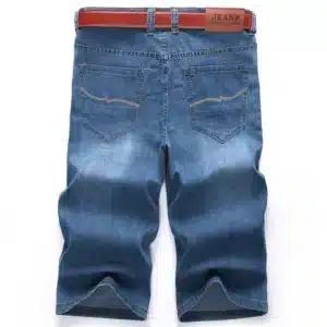 Summer Jeans Shorts Mens Denim Elastic Stretched Thin Short Jean Oversized Plus Light Blue 42 44 46 48 Male Calf Length Trousers