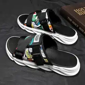 Summer Slippers Men Home Indoor Slides for Men's Shoes Comfort Flat Sole Non-slip Flip-flops Trend Beach Shoes Sport Slippers