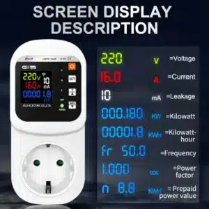 Tuya WiFi Adjustable Voltage and Current Protector Socket Digital Display Multifunctional Refrigerator Protective Socket