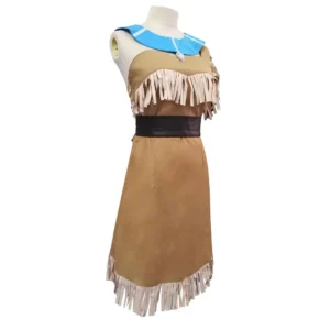 Indian Princess Cosplay Aboriginals Chief Costume Girls Women Pocahontas Huntress Dress Summer Beach Outfit Halloween Carnival