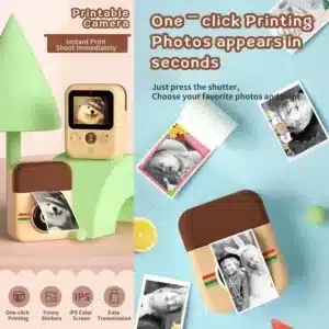 Children Camera CP08 Instant Print Dual Lens Kids Photo Printing Camera HD Video Recording with Thermal Paper Educational Toys