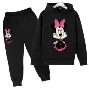 Mickey Children Hoodies tops+Pant Set Boys Girls 3-12 Years Kids Clothing Black Leisure Toddler Sweatshirt Coat Mickey Mouse