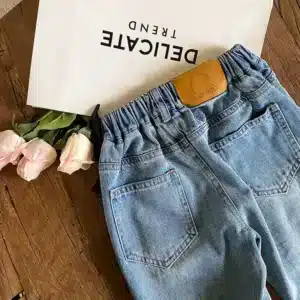 2024 Autumn Kids loose jeans Boys Girls fashion casual denim pants Children all-match denim Trousers 1-8Years