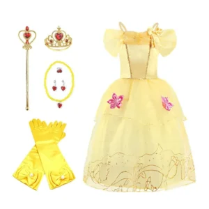 Rapunzel Dress for Girls Cinderella Belle Dress Up Fantasy Children Birthday Party Princess Costume Kids Halloween Clothes