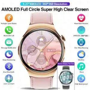 For Huawei GT4 Mini NFC Smart Watch Women GPS Tracker 1.27inch AMOLED Screen Blood Sugar Bluetooth Call Lady Smartwatch 2024 New