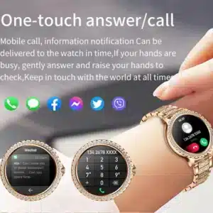 2023 New Fashion Women Bluetooth Call Smart Watch 1.32" AMOLED 360*360 HD Screen Sports Fitness Ladies Smartwatch Diamond Band