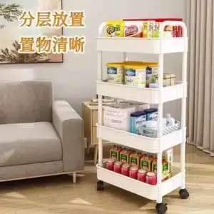 2/3/4/5Tier Mobile Storage Racks Organizer Trolley Bookshelf Storage Kitchen&Bathroom Storage Rack Trolley Shelf Slide Organizer