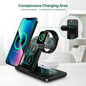 3 in 1 Wireless Charger for iPhone 14 13 12 11 8 X XS XR Apple Watch 8 7 Airpods Pro Fast Charging Stand For Samsung S22 S21