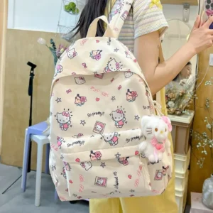 Hello Kitty backpack for junior high school students cute cartoon fashion school bag large capacity school bag for women