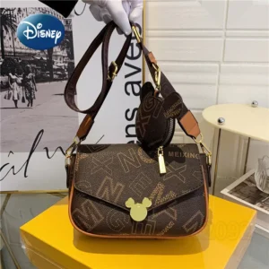 Disney Mickey New Women's One Shoulder Crossbody Bag Cartoon 2-Piece Set Women's Bag Luxury Brand Handbag Fashion High Quality