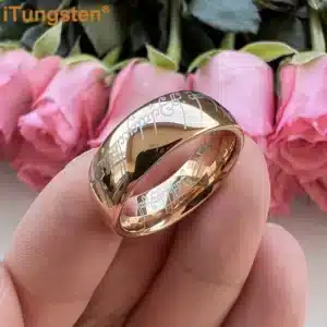 iTungsten 6mm 8mm Fashion Tungsten Carbide Ring for Men Women Engagement Wedding Band Trendy Jewelry Laser Engraved Comfort Fit