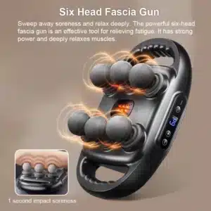 Fascia Gun Six-head Muscle Relaxation Massage Gun Electric High-Frequency Vibration for Neck Shoulder Waist Body Massager