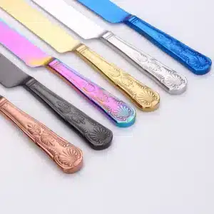 Gold Cutlery Stainless Steel Cake Knife Long Handle Shovel Luxury Royal Cake Pizza Dessert Kitchen Tool Sliverware Tableware