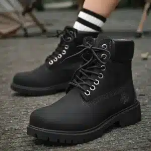 Boots Men High Top Boots Men's Leather Shoes Winter Fashion Plush Warm Shoes Outdoor Sneakers Lace Up Non-Slip Ankle Boots Male