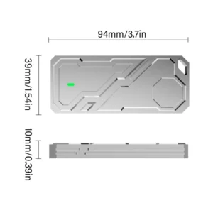 NVMe SSD Housing SSD Storage Case Box with 4TB Expansion USB3.2 10Gbps Fast Data Transfer for Work Business Trip QXNF