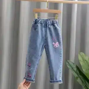 IENENS Kids Baby Girls Casual Clothes Jeans Trousers Toddler Infant Denim Clothing Pants Children Bottoms 1 2 3 4 5 6 7 Years