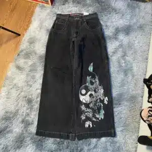 JNCO Y2K Baggy Jeans men vintage Embroidered high quality jeans Hip Hop Goth streetwear Harajuku men women Casual wide leg jeans