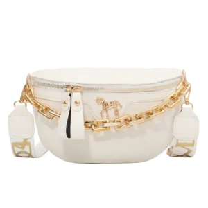 Thick Chain Women's Waist Bag Fanny Pack Fashion Shoulder Crossbody Chest Bags Female Belt Bag Crocodile Shoulder Bag