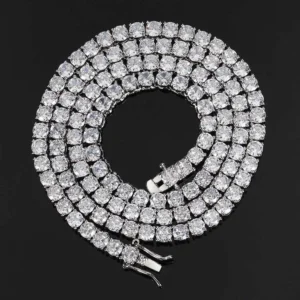 Hip Hop Jewelry 1 Row Iced Out Tennis Chain Bling CZ Men Diamond Cubic Zirconia Choker Necklace Women Drop Shipping