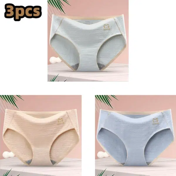 3 Pcs/lot Women's Underpants Soft Cotton Panties Girls Solid Briefs M-XXL Striped Panty Sexy Lingerie Female Underwear Panties - Image 6