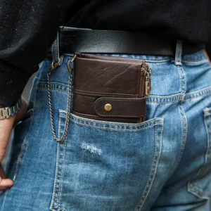 Free Engraving Rfid Cowhide Genuine Leather Wallet Men Crazy Horse Wallets Short Coin Purse Male Money Bag High Quality Walet