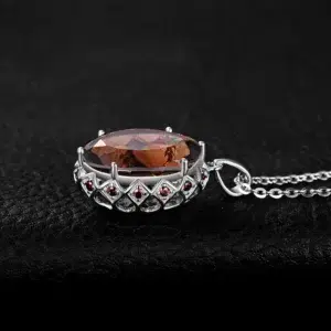 JewelryPalace Huge 8ct Natural Smoky Quartz 925 Sterling Silver Pendant Necklace for Women No Chain