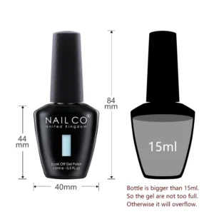 NAILCO 15ML Top Gel Nail Polish Nails Semi-permanent UV Varnish Glitter High Quality Glass Bottle Nail Art Polish For Manicure