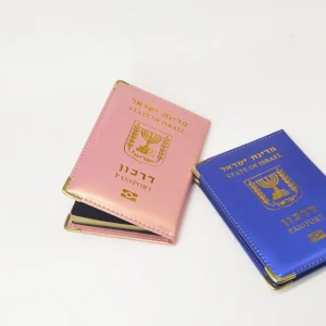 Black Israel Passport Cover Women Pu Leather Israelis Passport Holder Travel Wallet Cute Pink Case for Passports