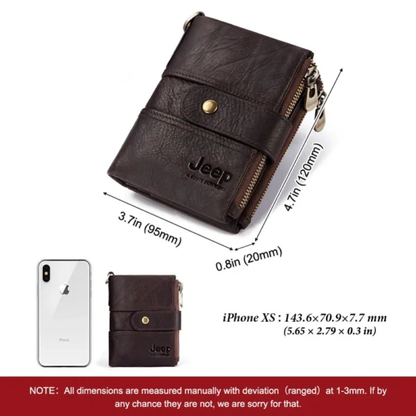 2022 100% Genuine Leather Rfid Wallet Men Crazy Horse Wallets with Coin Purse Short Male Money Bag Mini Walet High Quality Boys - Image 3