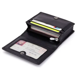 New Fashion Lambskin Genuine Leather Men Business Card Holder Knitting Pattern Credit Card Case Wallet With Coin Bag For Women