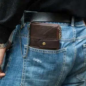 2022 100% Genuine Leather Rfid Wallet Men Crazy Horse Wallets with Coin Purse Short Male Money Bag Mini Walet High Quality Boys