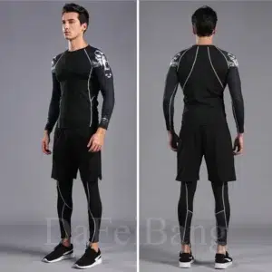 Men's Sports Suit MMA Running Quick-Drying Sportswear Compression Suit Fitness Training 3-Piece Sports Tights