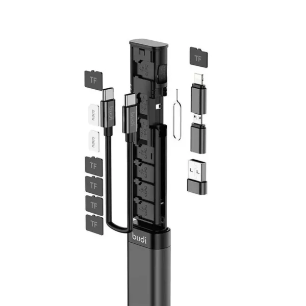 BUDI Multi-function Smart Adapter Card Storage Data Cable USB Box for iPhone Computer Extended Storage - Image 2