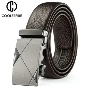 Men Belt Metal Luxury Brand Automatic Buckle Leather High Quality Belts for Men Business Work Casual Strap ZDP001A