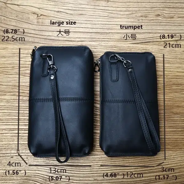 NZPJ Leather Leisure Man With Long Purse, Soft Leather, Hand Zipper, Money Chuck Layer, Cowhide Credit Card Bag, Cell Phone Bag - Image 6