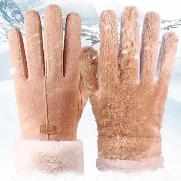 2024 New Fashion Gloves Autumn Winter Cute Furry Warm Mitts Full Finger Mittens Women Outdoor Sport Female Gloves Screen - Image 3