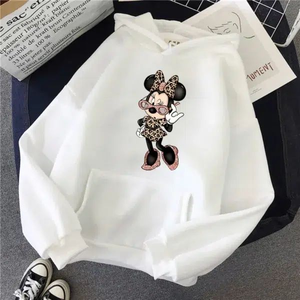 Fashion Hoodies Minnie Disney Hoodie Kawaii Mickey Mouse Women Sweatshirt Kids Boys Girls Harajuku Streetwear Clothes Unisex - Image 2