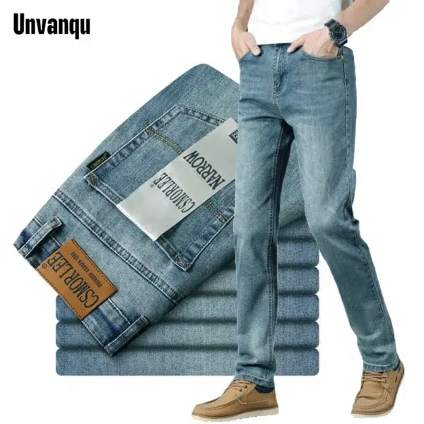 Brand Men Classic Jeans Fashion Straight Blue Black Stretch Denim Trousers Men's Smart Jean High Quality Original Design - Image 6