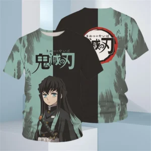 Kids Boy T Shirts Anime Demon Slayer Cartoon T-Shirt Children's Clothing Short Sleeve Sweatshirt Fashion Tops Kid Unisex Clothes