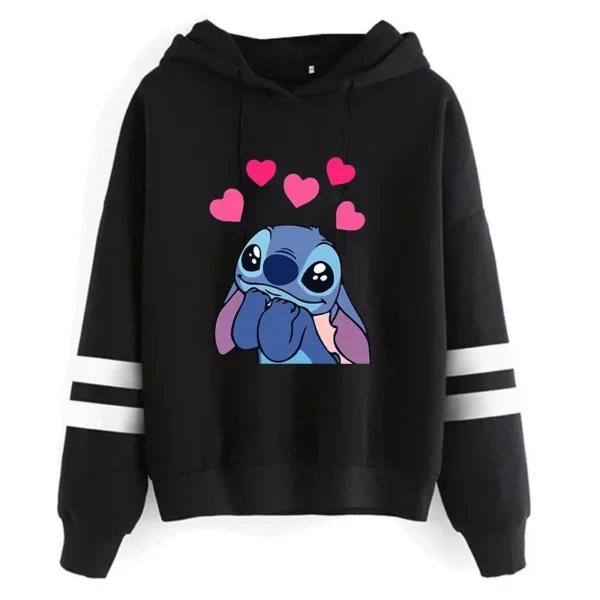 Y2k Cartoon Disney Lilo and Stitch Funny Hoodies Women Harajuku Cute Stitch Anime Sweatshirt Manga Streetwear Hoody Female Kids - Image 5