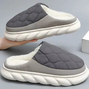 Bebealy Men Shoes Fur Women Slippers Winter House Shoes For Women Indoor Plush Warm Women Shoes 2024 Casual Home Shoes For Men