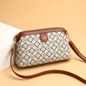 Fashion New Women's Phone Purse Bag Versatile for Single Shoulder Soft Leather Small Handbag Middle Aged Mom's Crossbody Bag