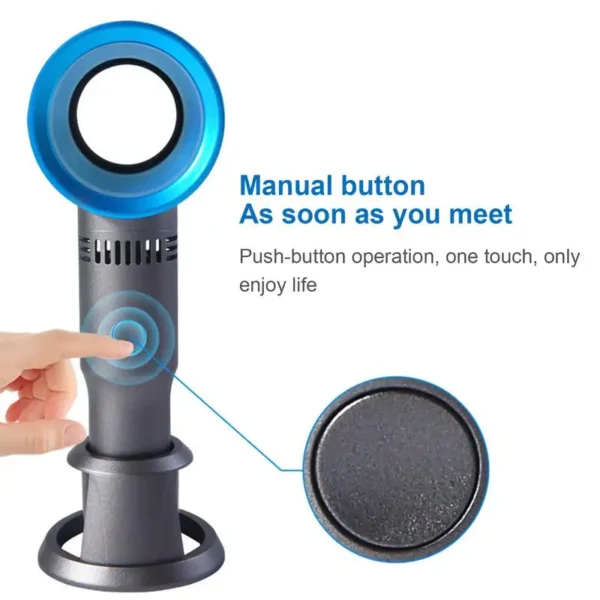 Portable Handheld Turbo Fan Small Personal Fan USB Charging Battery Operated Ultra-Quiet Cooling 3 Speed Adjustable Table Fan - Image 3