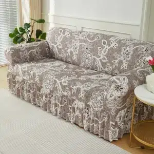 1pc Floral Printed Sofa Slipcover Non-slip Sofa Cover With Skirt Elastic Couch Cover for Bedroom Office Living Room Home Decor