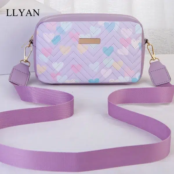 Women Quilted Small Purple Crossbody Bag,Mini Ombre Chevron Graphic Shoulder Bag,Casual Square Handbag ,2024 New Bag For Women