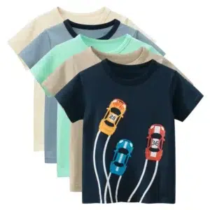 2024 Summer New Children's Clothing Leaf Letter Print Kids Clothes Boys Short Sleeve T-shirt Cotton Tops Tee Shirts Dropshipping