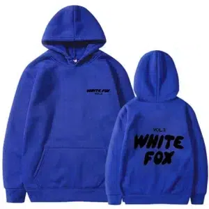 2024 Women's Fashion White FOX Hoodie Men's and Women's Sportswear Hip Hop Casual Hoodie Loose Jogging Sweatshirt