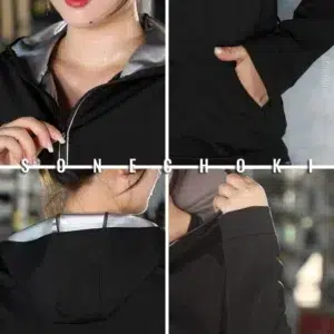 بدون بريSauna Suit Women Plus Size Gym Clothing Sets for Sweating Weight Loss Female Sports Active Wear Slimming Tracksuit Women